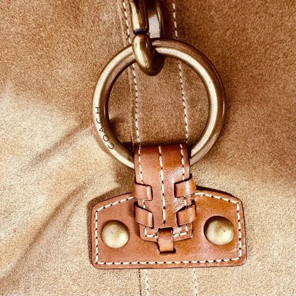 Coach Women s Rare Vintage Fringe Beige Suede Bag W Brass Findings #10401 - Picture 16 of 16